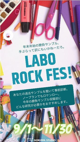 ごりっぱスタジオのキャンペーン「ラボロックフェス」のポスター画像。